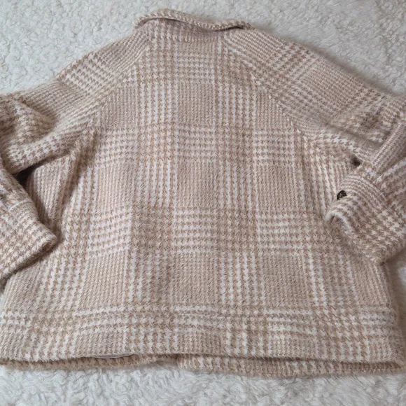 Anthropologie Greylin Houndstooth Jacket Sz M Petite Cream/Tan - Picture 8 of 13